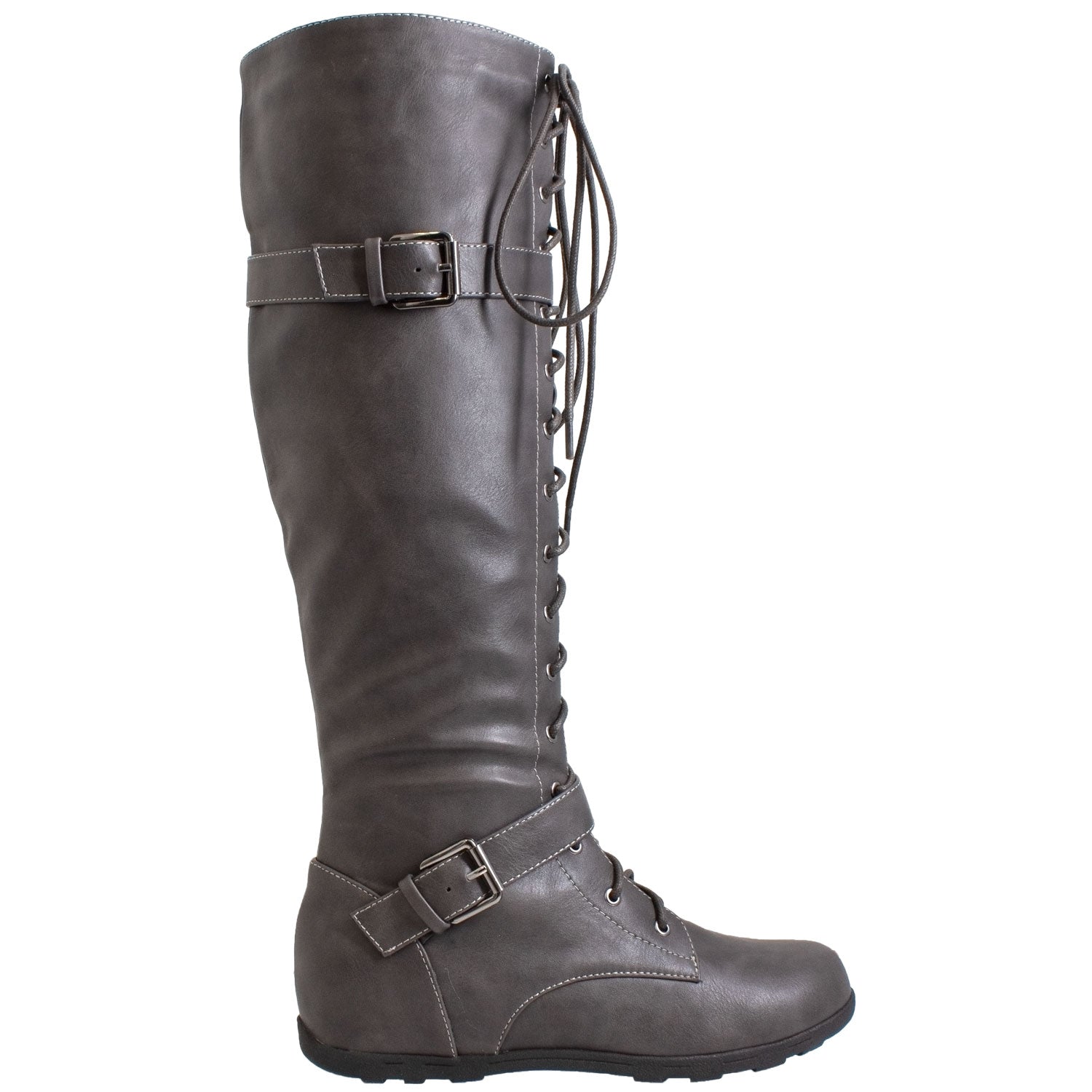 Generation Y Women's Lace Up Combat Knee High Boots – SOBEYO.COM