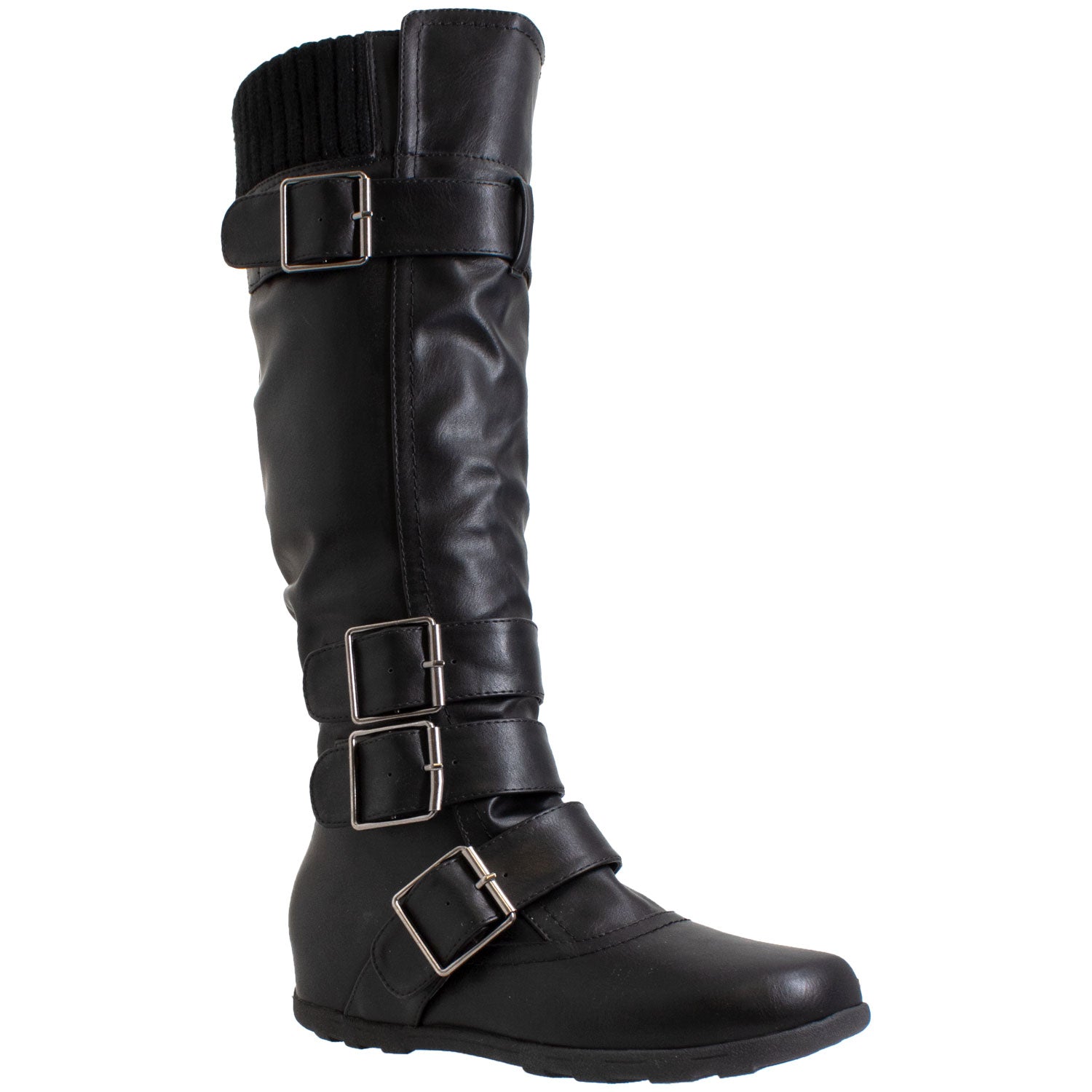 Generation Y Women's Lace Up Combat Knee High Boots