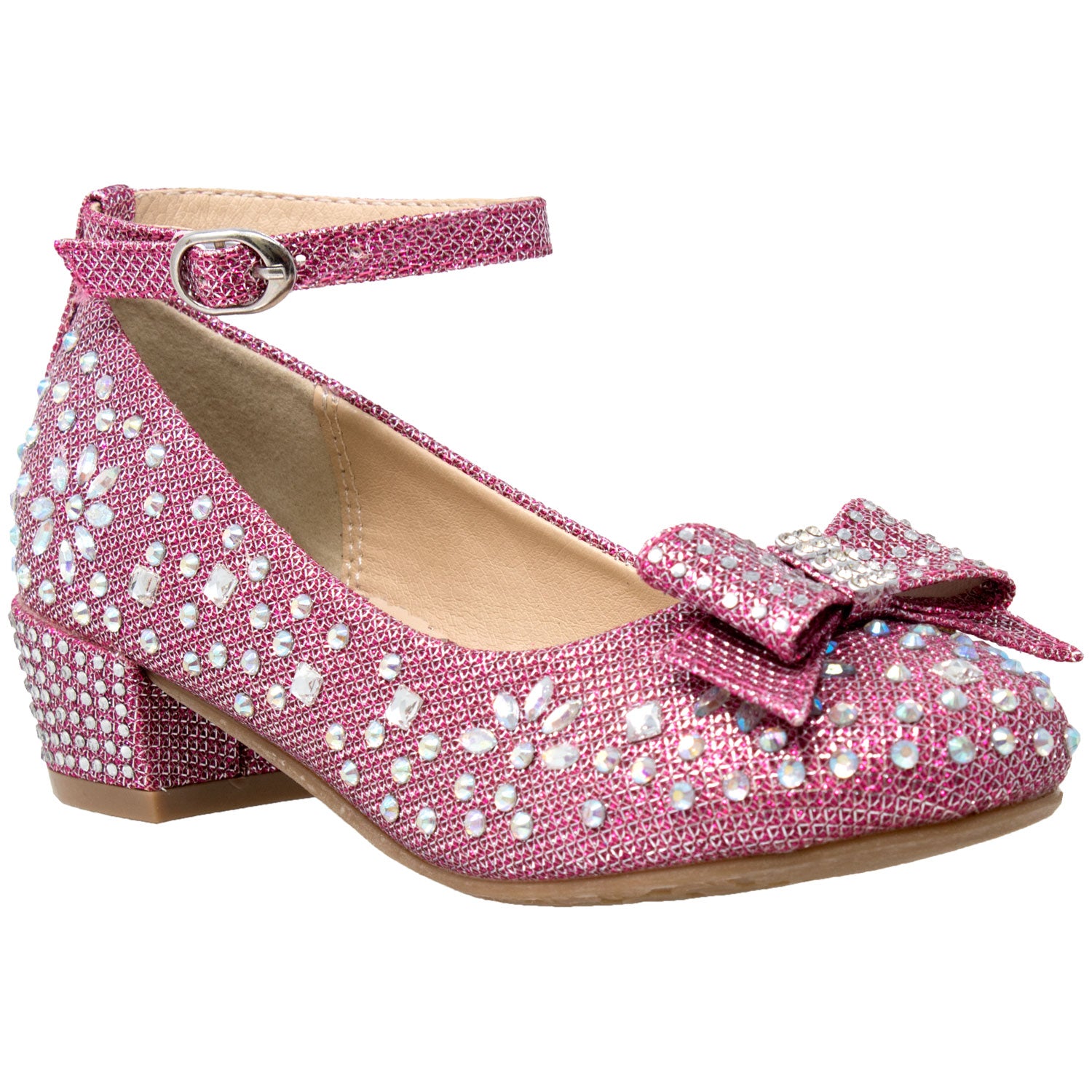 Toddler & Youth Glitter Bow Mary Jane Pump – SOBEYO.COM