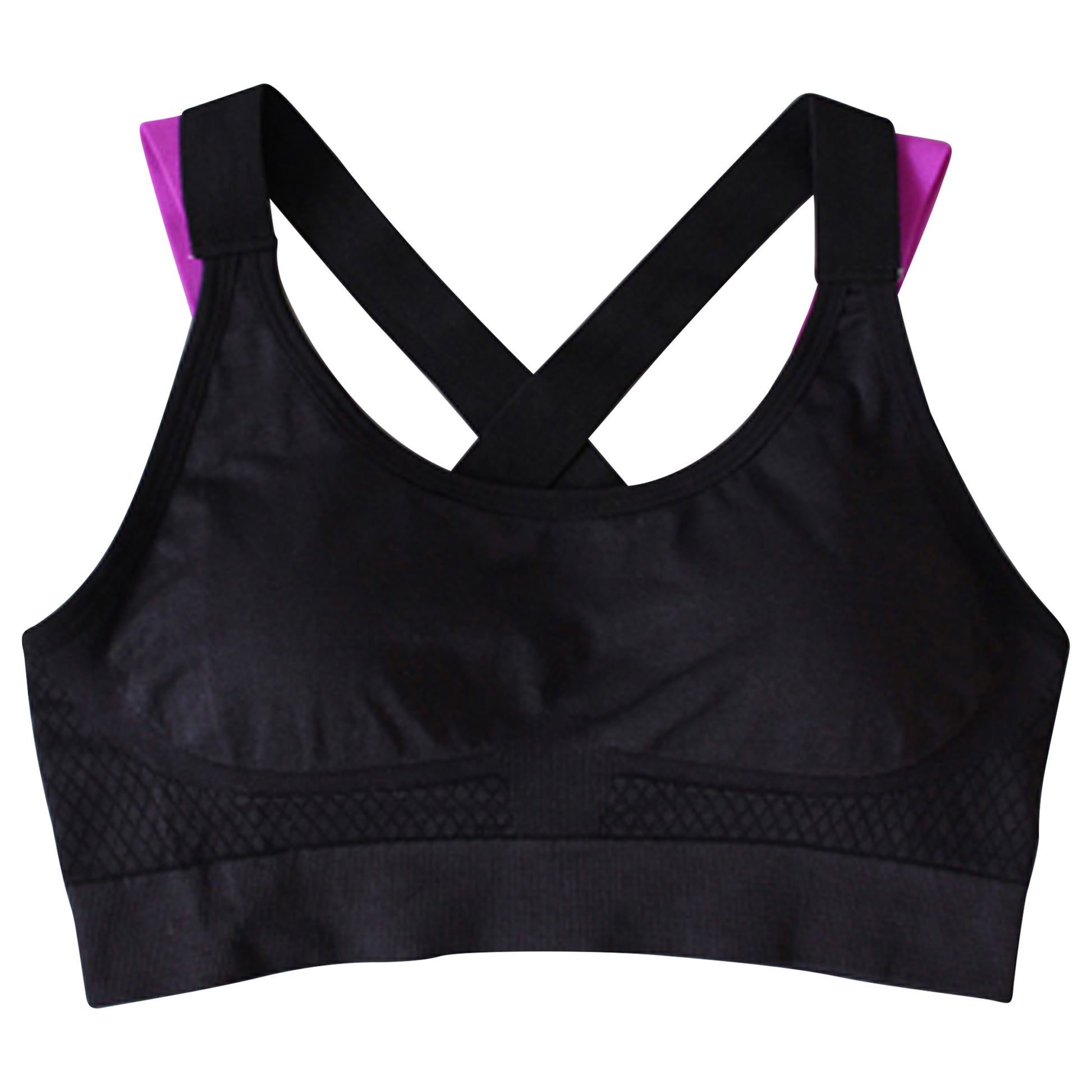 Sports bra with crossed straps in pink for girls and women