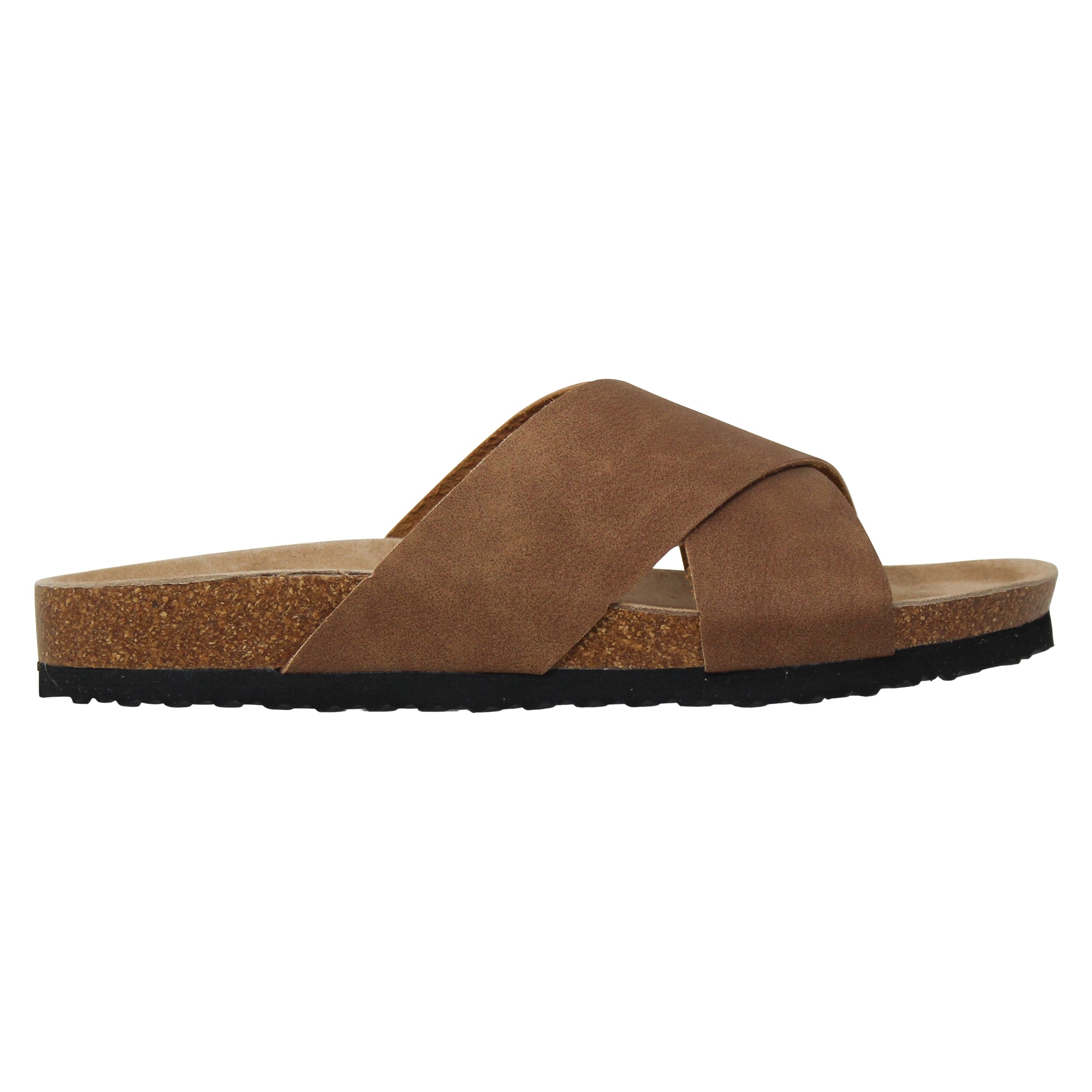 SOBEYO Classic Cork Sandals Criss-Cross Strap Slip On Tan – SOBEYO.COM