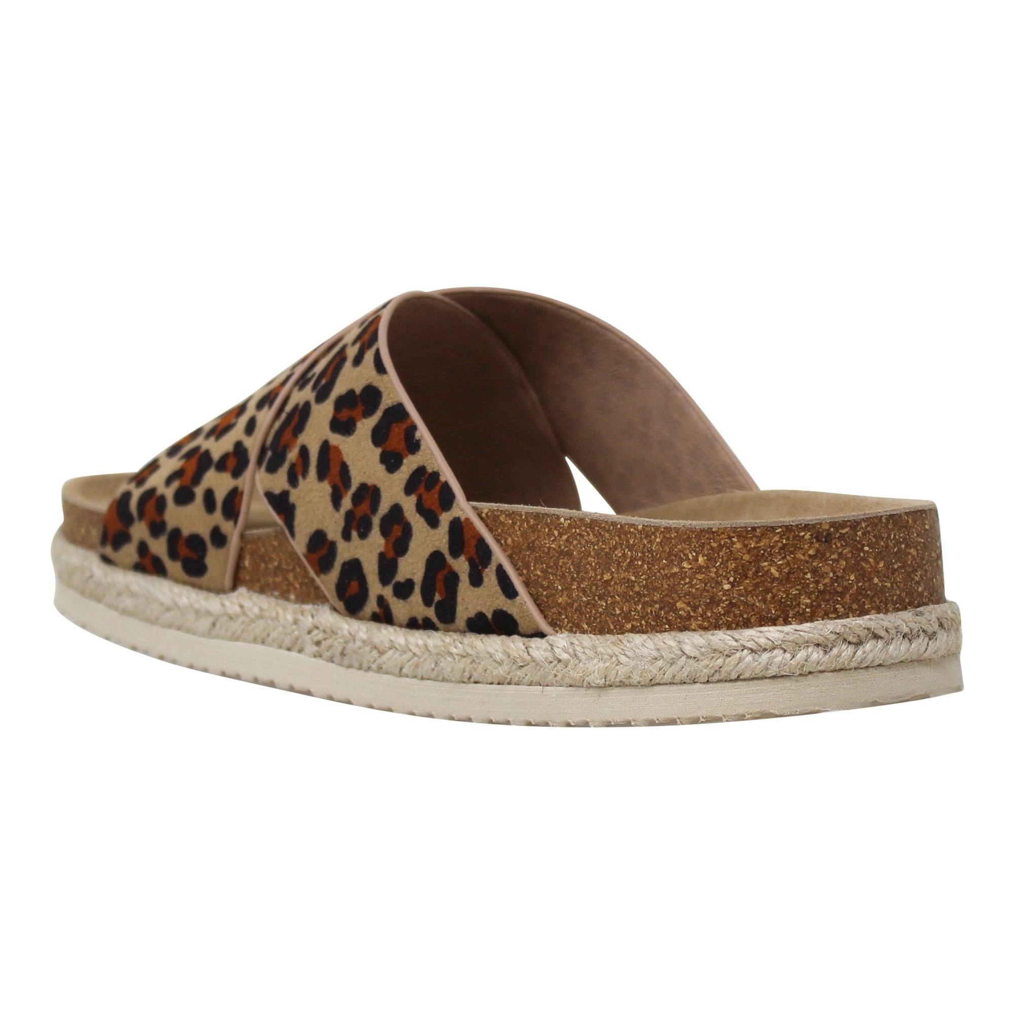 Leopard hot sale cross sandals